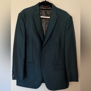 Egara Men's Teal Suit Skinny Fit 38x30 Pants